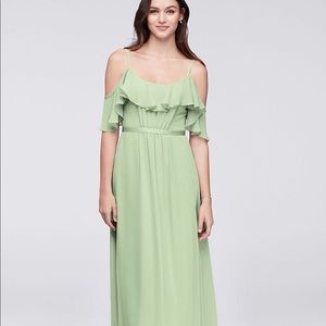 Beautiful Meadow Cold-Shoulder Crinkle Chiffon